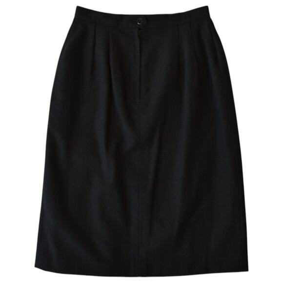 Vintage Black Wool Blend High Waist Pencil Skirt - Size Small Classic Fashion - Picture 4 of 7